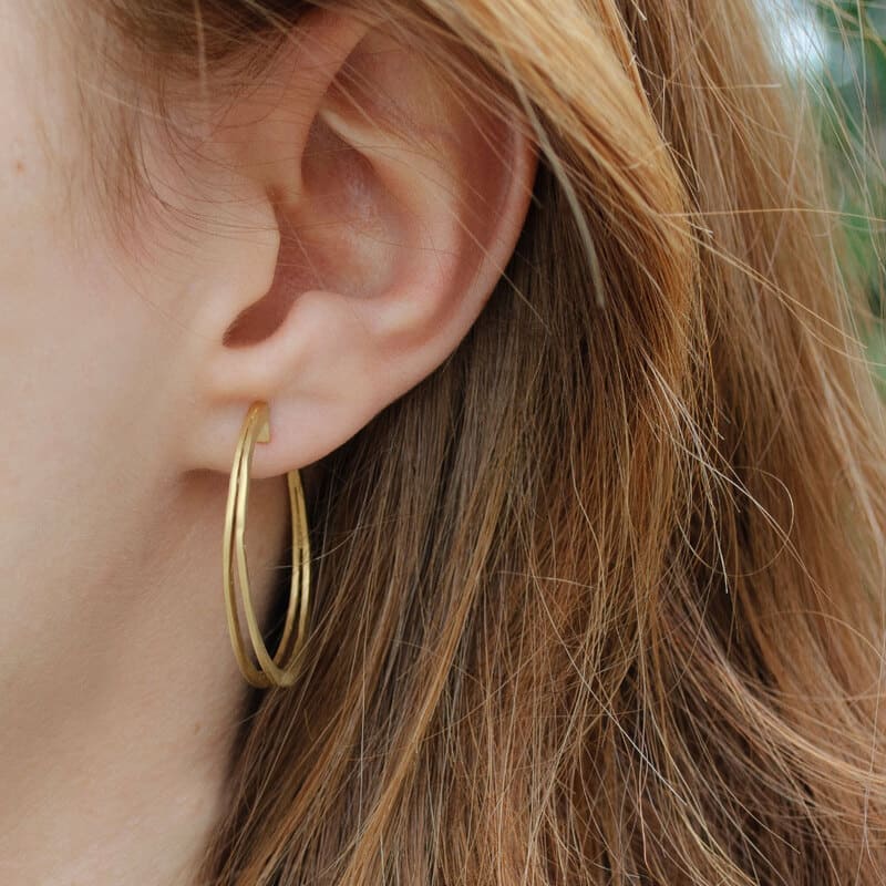 Double Mir ‘L’ Hoop Earrings